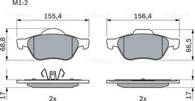 BOSCH 0 986 494 439 - Bremžu uzliku kompl., Disku bremzes www.autospares.lv