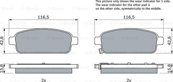 BOSCH 0 986 494 435 - Brake Pad Set, disc brake www.autospares.lv