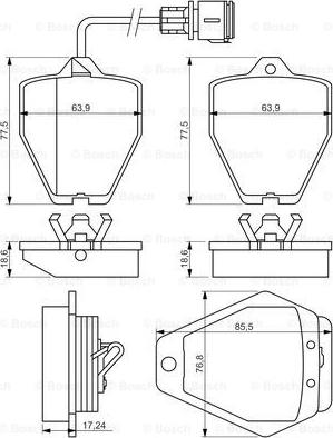 BOSCH 0 986 494 436 - Bremžu uzliku kompl., Disku bremzes autospares.lv