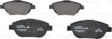 BOSCH 0 986 494 438 - Bremžu uzliku kompl., Disku bremzes www.autospares.lv