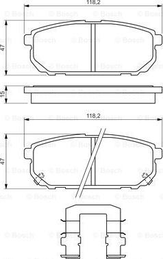 BOSCH 0 986 494 590 - Bremžu uzliku kompl., Disku bremzes www.autospares.lv