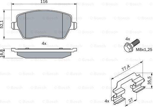 BOSCH 0 986 494 592 - Bremžu uzliku kompl., Disku bremzes www.autospares.lv