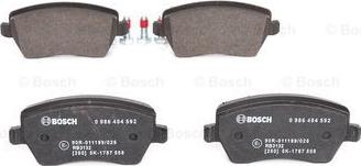 BOSCH 0 986 494 592 - Bremžu uzliku kompl., Disku bremzes www.autospares.lv