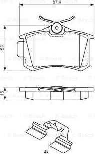 BOSCH 0 986 494 597 - Bremžu uzliku kompl., Disku bremzes www.autospares.lv