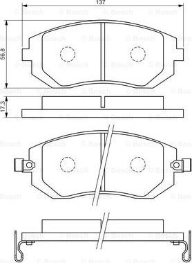 BOSCH 0 986 494 558 - Bremžu uzliku kompl., Disku bremzes autospares.lv