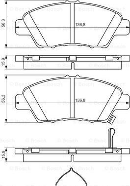 BOSCH 0 986 494 562 - Bremžu uzliku kompl., Disku bremzes autospares.lv