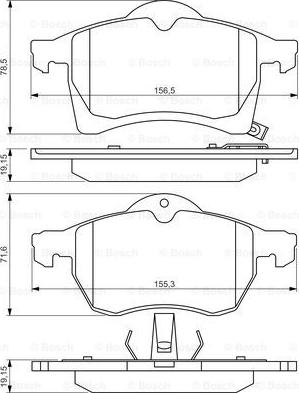 BOSCH 0 986 494 509 - Тормозные колодки, дисковые, комплект www.autospares.lv