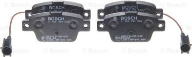 BOSCH 0 986 494 536 - Тормозные колодки, дисковые, комплект www.autospares.lv