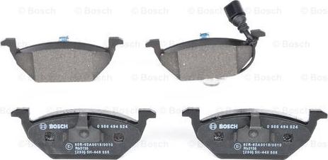 BOSCH 0 986 494 524 - Bremžu uzliku kompl., Disku bremzes www.autospares.lv