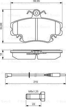 BOSCH 0 986 494 522 - Тормозные колодки, дисковые, комплект www.autospares.lv