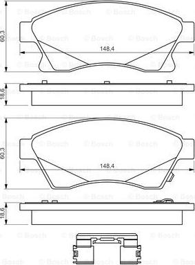 BOSCH 0 986 494 644 - Bremžu uzliku kompl., Disku bremzes www.autospares.lv