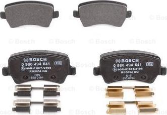 BOSCH 0 986 494 641 - Тормозные колодки, дисковые, комплект www.autospares.lv