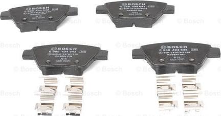 BOSCH 0 986 494 643 - Bremžu uzliku kompl., Disku bremzes www.autospares.lv