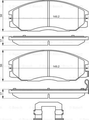 BOSCH 0 986 494 650 - Bremžu uzliku kompl., Disku bremzes www.autospares.lv