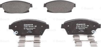 BOSCH 0 986 494 657 - Bremžu uzliku kompl., Disku bremzes www.autospares.lv