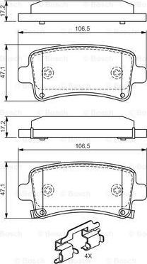 BOSCH 0 986 494 668 - Bremžu uzliku kompl., Disku bremzes www.autospares.lv