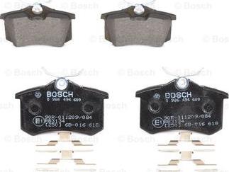 BOSCH 0 986 494 600 - Тормозные колодки, дисковые, комплект www.autospares.lv