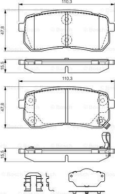 BOSCH 0 986 494 608 - Bremžu uzliku kompl., Disku bremzes www.autospares.lv