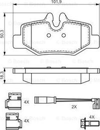 BOSCH 0 986 494 603 - Bremžu uzliku kompl., Disku bremzes www.autospares.lv