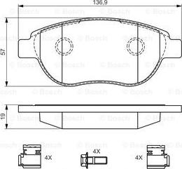 BOSCH 0 986 494 602 - Bremžu uzliku kompl., Disku bremzes autospares.lv