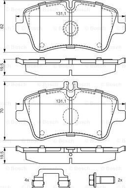 BOSCH 0 986 494 607 - Bremžu uzliku kompl., Disku bremzes www.autospares.lv