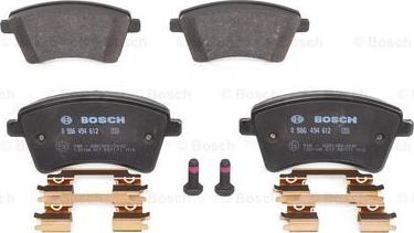 BOSCH 0 986 494 612 - Тормозные колодки, дисковые, комплект www.autospares.lv