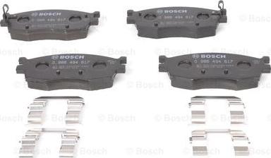 BOSCH 0 986 494 617 - Bremžu uzliku kompl., Disku bremzes www.autospares.lv