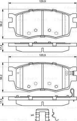 BOSCH 0 986 494 617 - Bremžu uzliku kompl., Disku bremzes www.autospares.lv