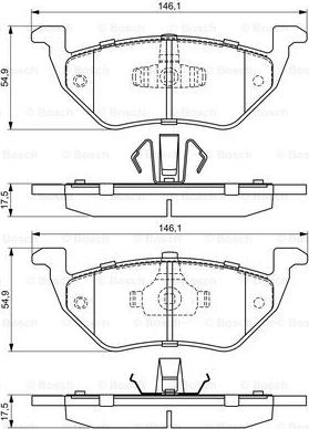 BOSCH 0 986 494 683 - Bremžu uzliku kompl., Disku bremzes www.autospares.lv