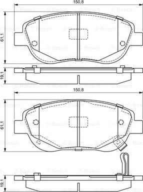 BOSCH 0 986 494 682 - Bremžu uzliku kompl., Disku bremzes www.autospares.lv