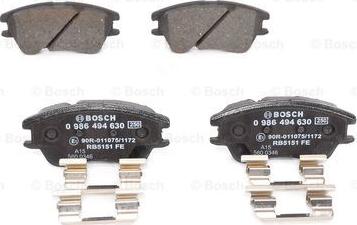 BOSCH 0 986 494 630 - Bremžu uzliku kompl., Disku bremzes www.autospares.lv