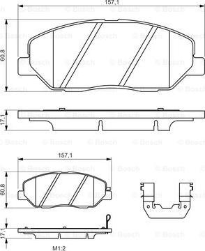 BOSCH 0 986 494 631 - Bremžu uzliku kompl., Disku bremzes www.autospares.lv