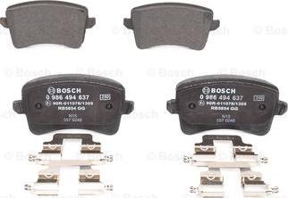 BOSCH 0 986 494 637 - Тормозные колодки, дисковые, комплект www.autospares.lv