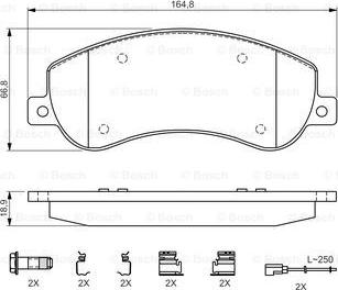 BOSCH 0 986 494 624 - Bremžu uzliku kompl., Disku bremzes www.autospares.lv