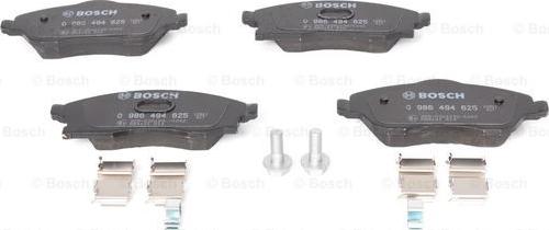 BOSCH 0 986 494 625 - Bremžu uzliku kompl., Disku bremzes www.autospares.lv