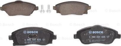 BOSCH 0 986 494 625 - Bremžu uzliku kompl., Disku bremzes www.autospares.lv