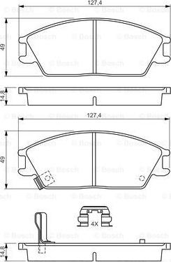 BOSCH 0 986 494 620 - Bremžu uzliku kompl., Disku bremzes www.autospares.lv