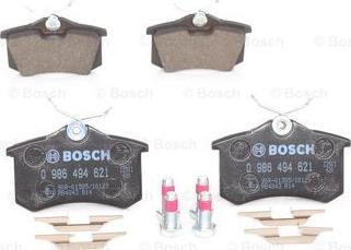 BOSCH 0 986 494 621 - Bremžu uzliku kompl., Disku bremzes autospares.lv