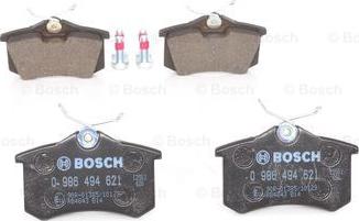 BOSCH 0 986 494 621 - Тормозные колодки, дисковые, комплект www.autospares.lv