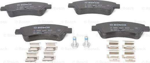 BOSCH 0 986 494 623 - Тормозные колодки, дисковые, комплект www.autospares.lv