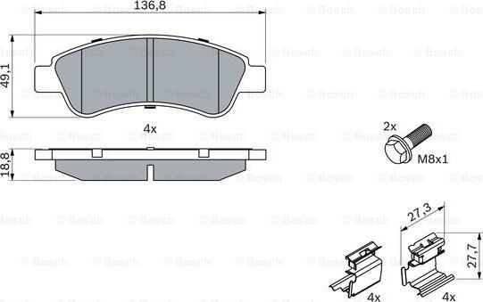 BOSCH 0 986 494 623 - Тормозные колодки, дисковые, комплект www.autospares.lv