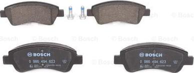 BOSCH 0 986 494 623 - Тормозные колодки, дисковые, комплект www.autospares.lv