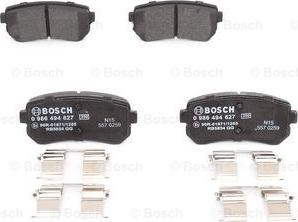 BOSCH 0 986 494 627 - Тормозные колодки, дисковые, комплект www.autospares.lv