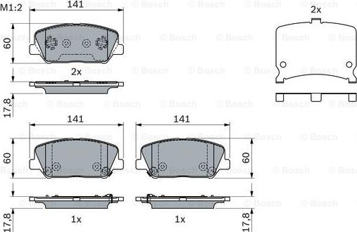 BOSCH 0 986 494 671 - Bremžu uzliku kompl., Disku bremzes autospares.lv