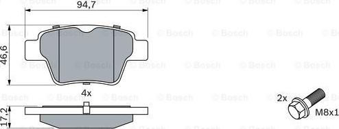 BOSCH 0 986 494 099 - Bremžu uzliku kompl., Disku bremzes www.autospares.lv