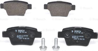 BOSCH 0 986 494 099 - Тормозные колодки, дисковые, комплект www.autospares.lv