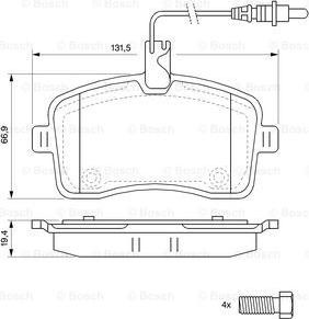 BOSCH 0 986 494 097 - Bremžu uzliku kompl., Disku bremzes www.autospares.lv