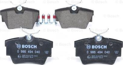 BOSCH 0 986 494 040 - Bremžu uzliku kompl., Disku bremzes www.autospares.lv