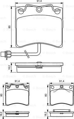 BOSCH 0 986 494 041 - Bremžu uzliku kompl., Disku bremzes www.autospares.lv