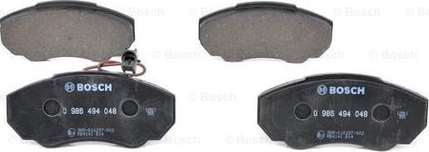 BOSCH 0 986 494 048 - Тормозные колодки, дисковые, комплект www.autospares.lv